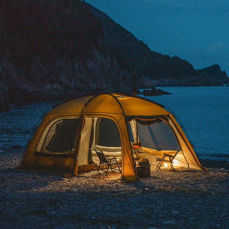 Naturehike Outdoor 4-6 Person Camping Dune 10.9 Tent One Bedroom One Living Room Hiking Tent 75D Nylon Camping Tents Canopy