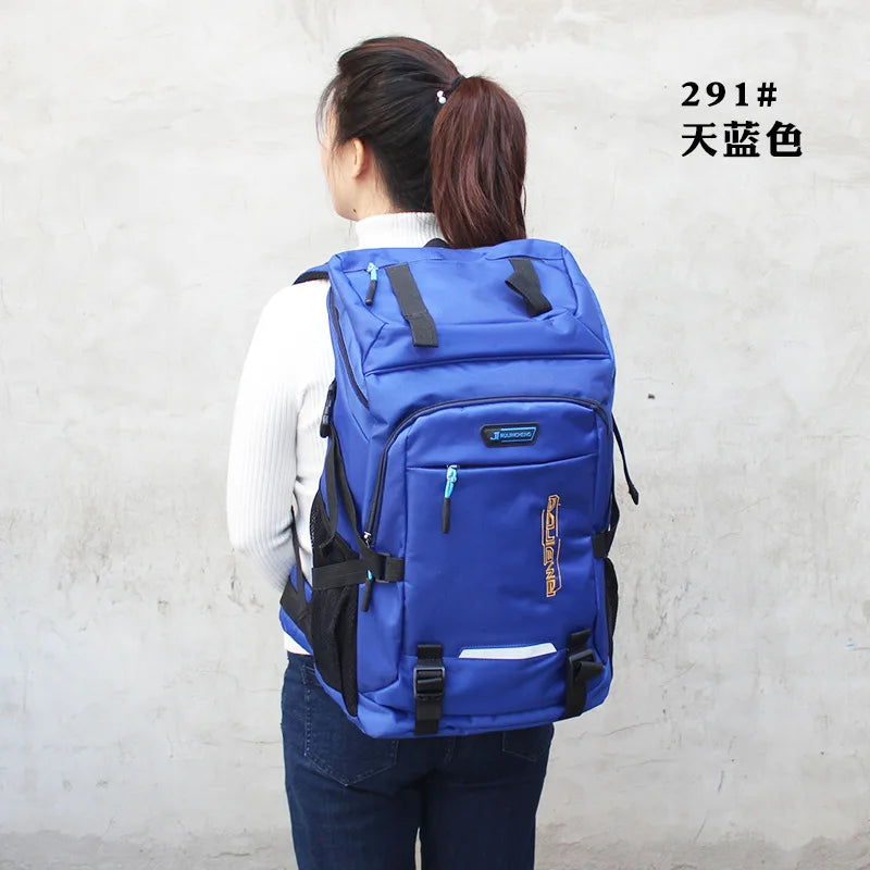 50L Waterproof Hiking Camping Travel Backpack Men Women Outdoor Large Capacity Mountain Climbing Bag Oxford Luggage Rucksack