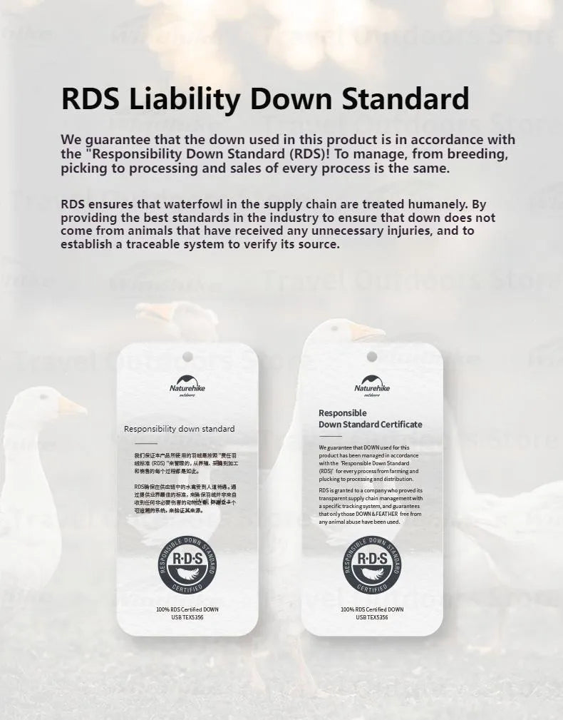 Naturehike Duck Down Sleeping Bag Ultralight Autumn Winter Spring Widened Sleeping Bag Hooded Windproof Waterproof -10℃ Outdoor