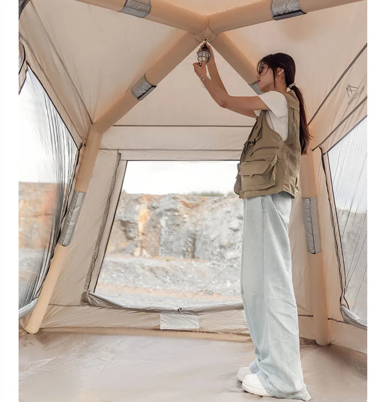 Outdoor Camping Inflatable Tent Mountainhiker Rainproof UV Protection Large Sunshade Canopy Silver-Coated Quick Inflatable Hut