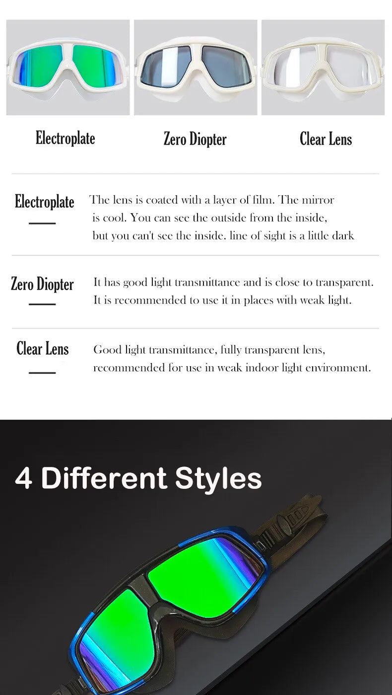 Queshark Men Women Adult -1.5 To -10.0 Myopia Swim Eyewear Silicone  Anti Fog Swimming Goggles Custom Different  Left Right Eyes