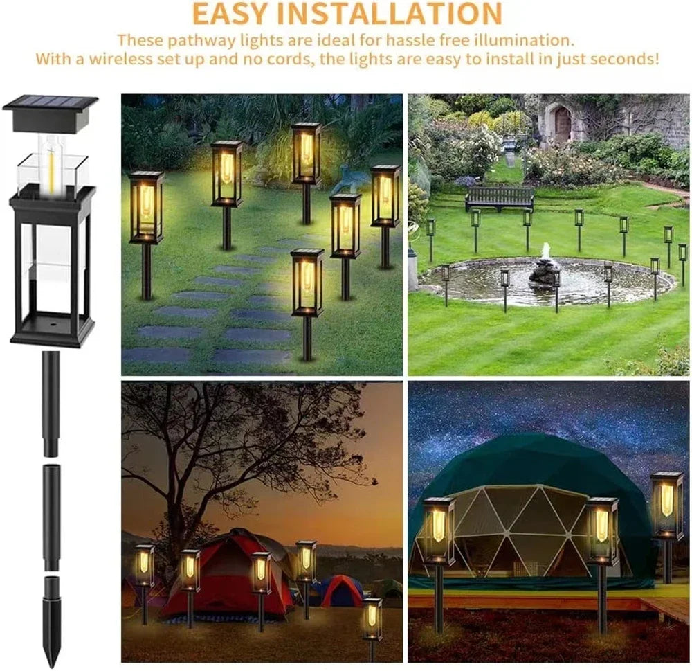 Solar Pathway Lights Waterproof take Lights Warm White Solar Light for Garden Walkway Driveway Yard Lawn Landscape Lighting