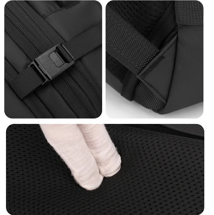 Vacuum Compression Backpack 35L Expandable, Travel Hiking Laptop Bag with Waterproof Cover, Lightweight Daypack for Outdoor