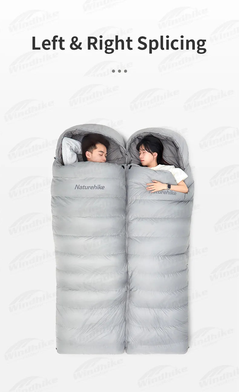 Naturehike Duck Down Sleeping Bag -13℃~8℃ Outdoor Autumn Winter Keep Warm Sleeping Bag Spliceable Envelope Ultralight 670FP