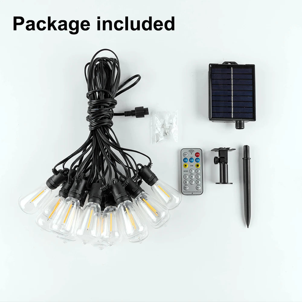 Waterproof Outdoor Solar Light Garden ST38 1200MAH LED Solar Lighting Garland Shatterproof 25ft 32ft Solar Street String Lights
