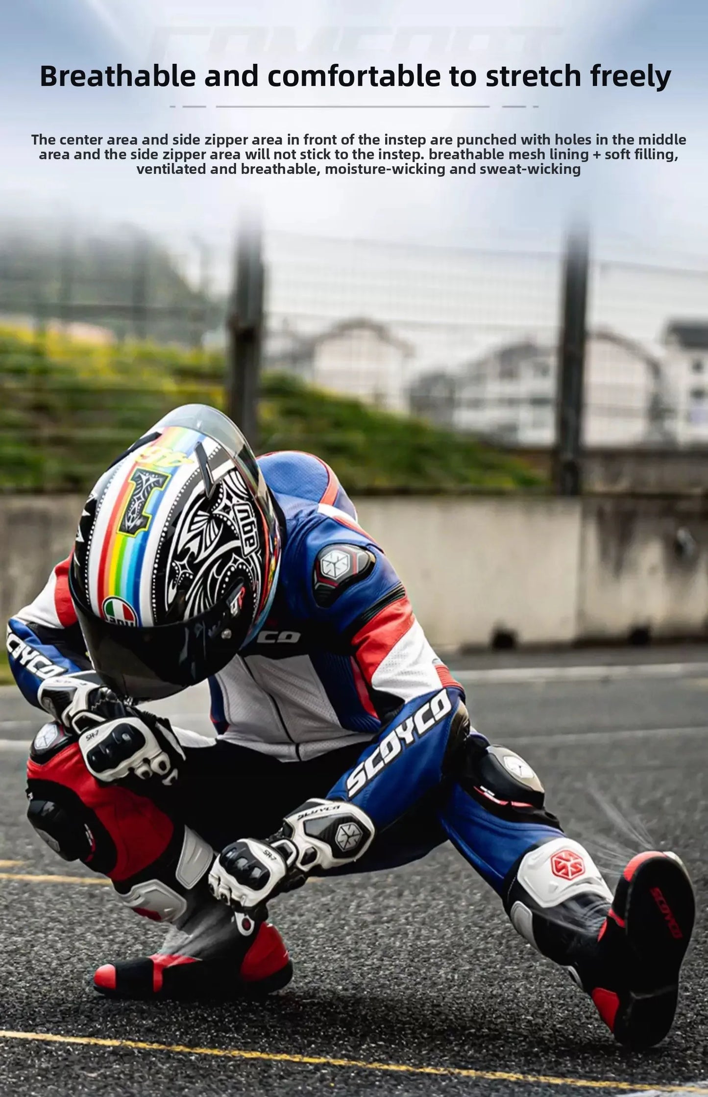 Motorcycle Boots Long Thigh Boots Men Shoes Shoe Moto Riding Shoe Man Racing Motocross Protective Gear Speed SCOYCO MR003