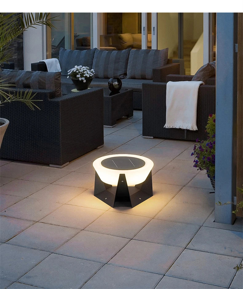 LED Solar Light Outdoor Garden Column Lamps Post Lights Waterproof Fence Gate Cap Lighting Lantern Head Fixture Patio Decoration