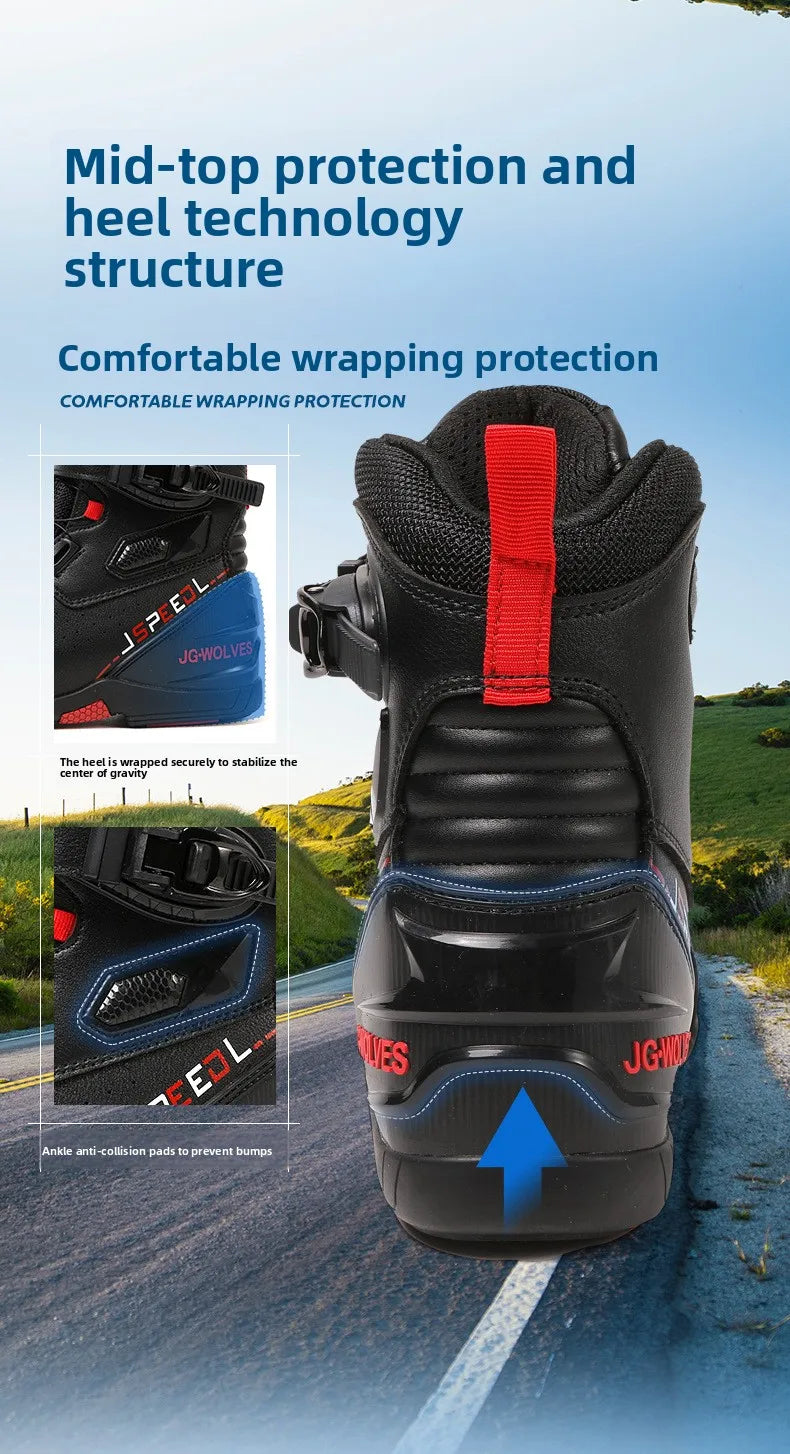 Motorcycle Boots Man Leather Motos Riders Protective Motocross Boots Waterproof Non-slip Motocross Mountain Racing Shoes