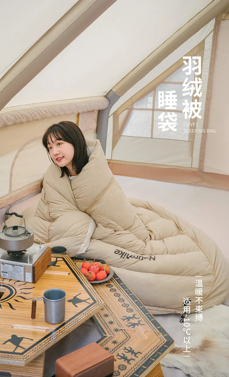 Naturehike-Thickened and Breathable Down-Filled Sleeping Bag for Adults, Outdoor Camping Bag, Warm, Winter CNH22SD008