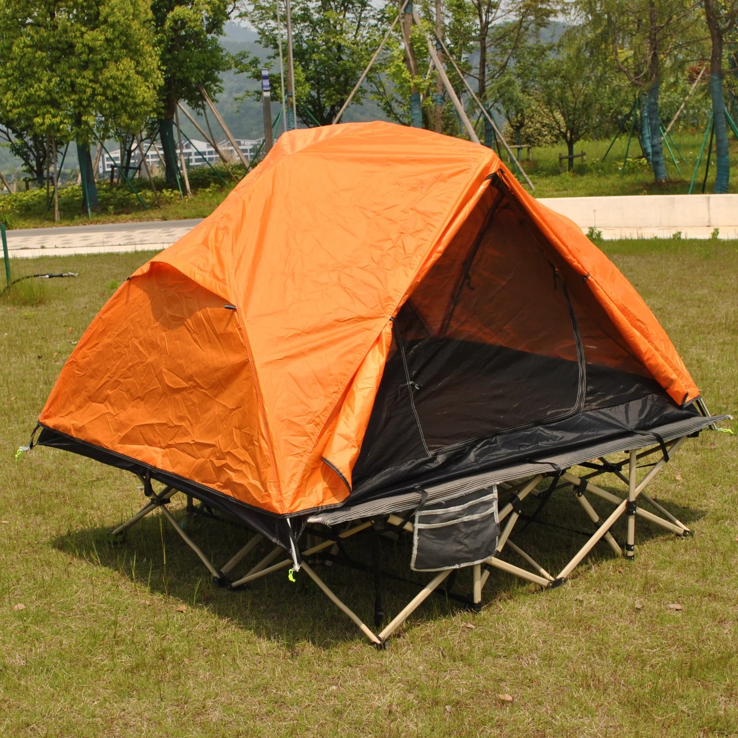 Ultralight 2 Person Cot Tent for Camping Ground Bed Tent with Footprint Bed Not Included the Bed