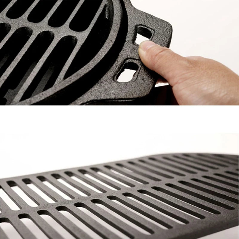Outdoor Portable Cast Iron Charcoal Grill, Barbecue Stove
