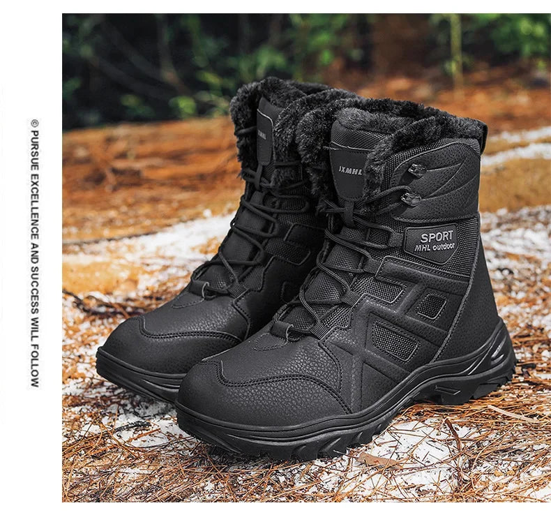 Winter High Top Outdoor Couple Hiking Boots Anti-fall Motocross Rider Boots BootPlus Size Mens Motorcycle Shoes