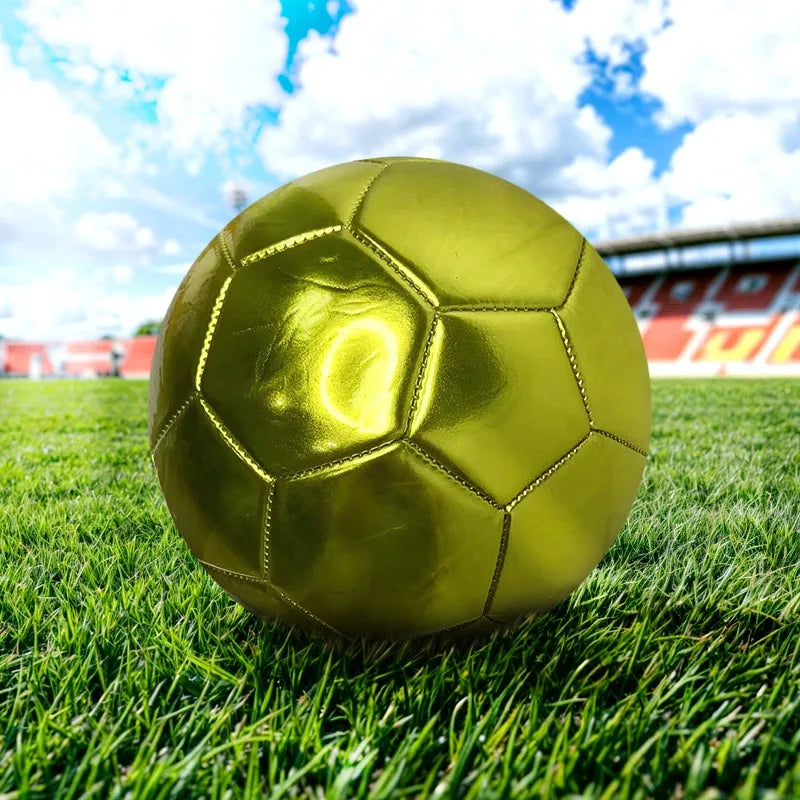 Golden silver Football Soccer Balls Official Size 5 PVC Football Team Training Footy Ball Outdoor Match Game Football Training