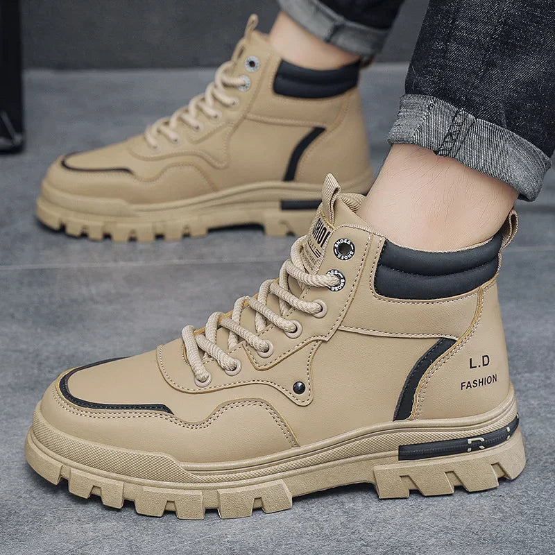 2025 Men's Casual Shoes Non-slip Wear-resistant High-top Sneakers Outdoor Comfortable Platform Hiking Shoes Designer Men's Shoes