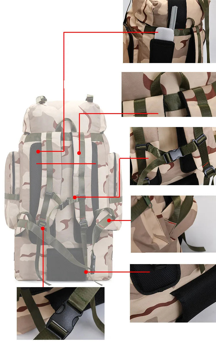 Super Backpack 130L Outdoor Extra Large Travel Bag Tent Camping Rescue Capacity Luggage Backpack for men and women