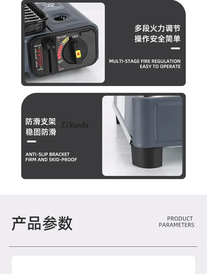 Portable outdoor cassette grill gas household camping grill picnic kebabs gas stove  camping equipment