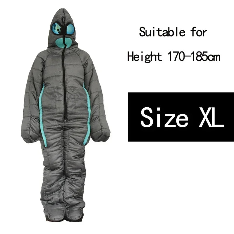Creative Alien Human Shape Sleeping Bag Portable Camping Full Body Wearable Bedding 3 Size Suitable For Most People
