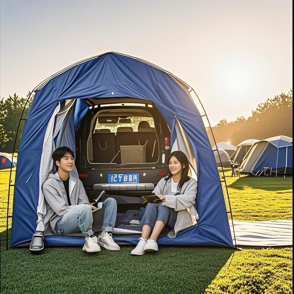 Easy Setup SUV Car Camping Tent - 4-Season Waterproof Tailgate Tent with Floor, 2-4 Person Large Space for Outdoor Adventures