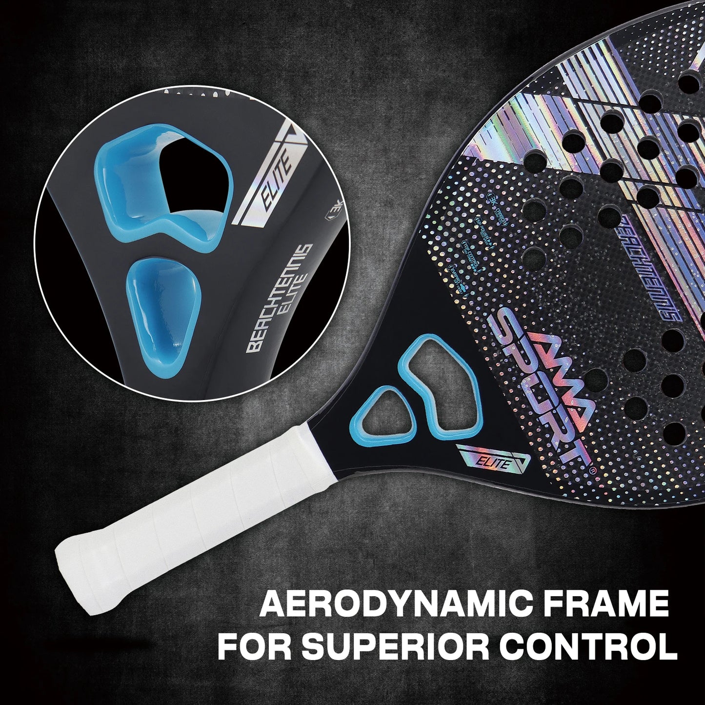 AMASPORT  Beach Tennis Racquet Carbon Fiber Grit Face With EVA Memory Foam Core Beach Tennis Paddles For High-level Players