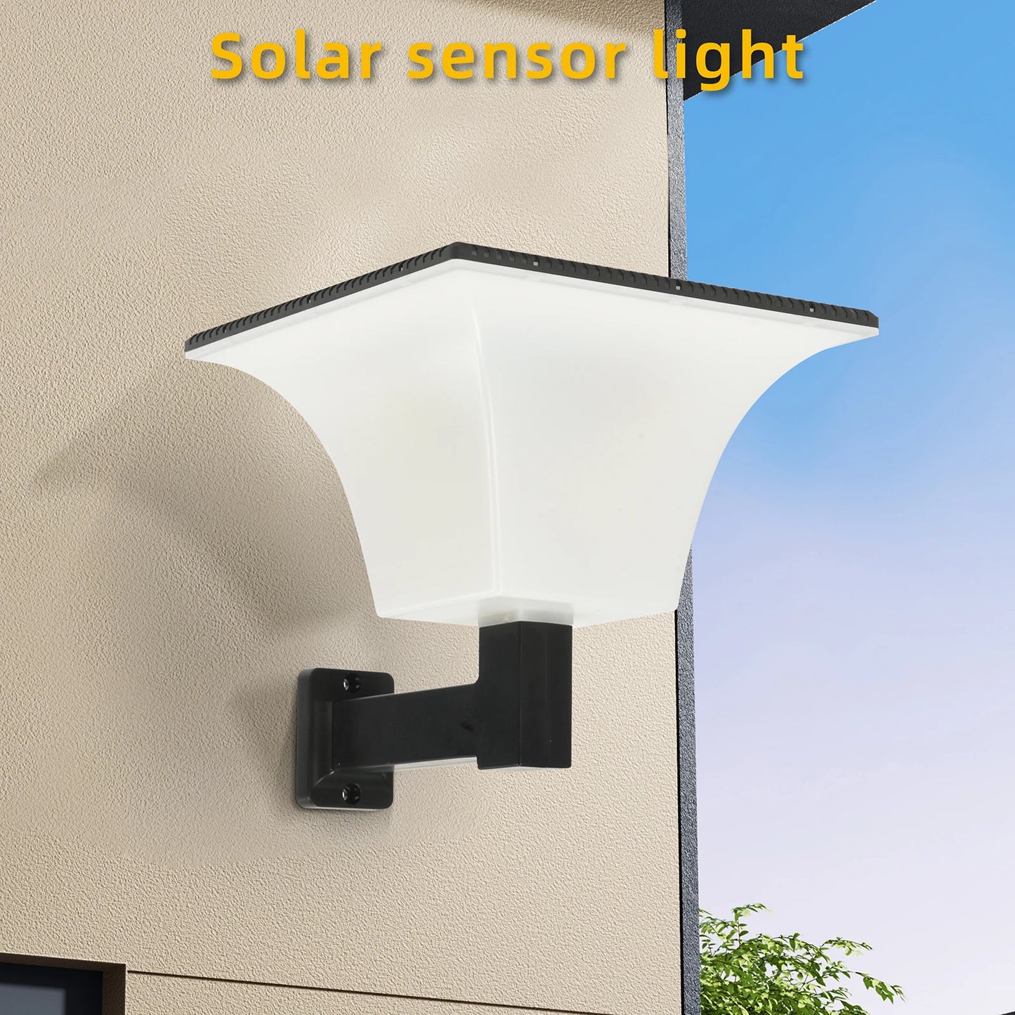 Solar Wall LED Lights with Radar Sensor Outdoor Waterproof Solar Stigma Light Outdoor Porch Light for Garage Entryway Lighting