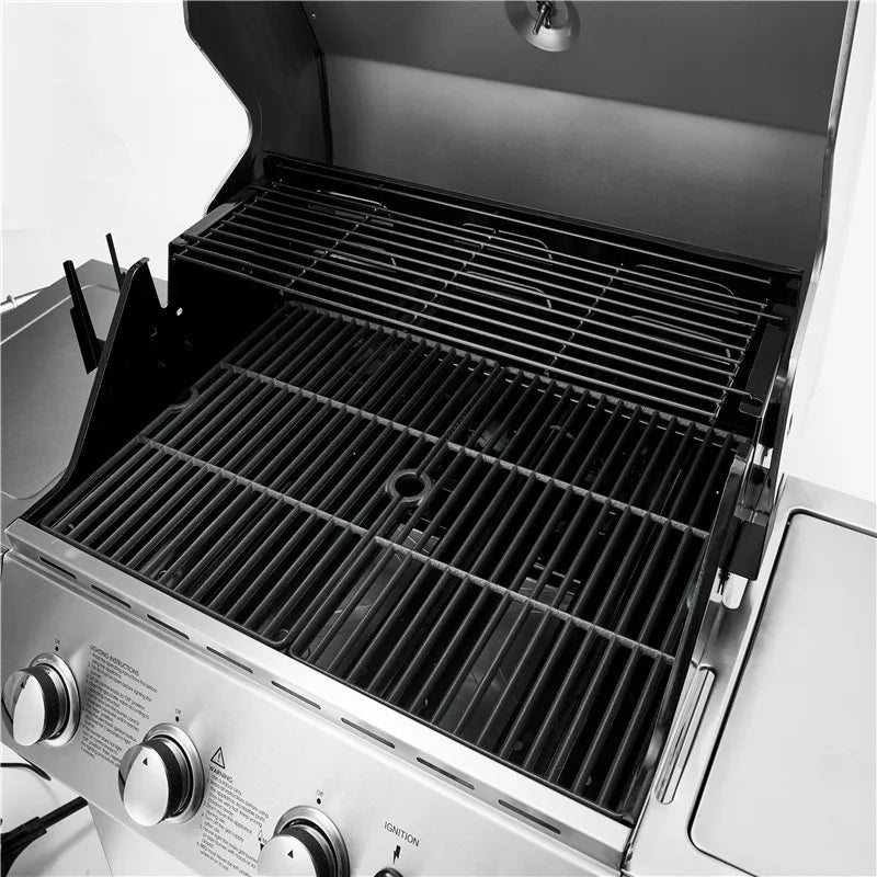 Burner Gas or Charcoal Barbecue Grill for Home Garden Outdoor Parties Vertical Design for Easy Use