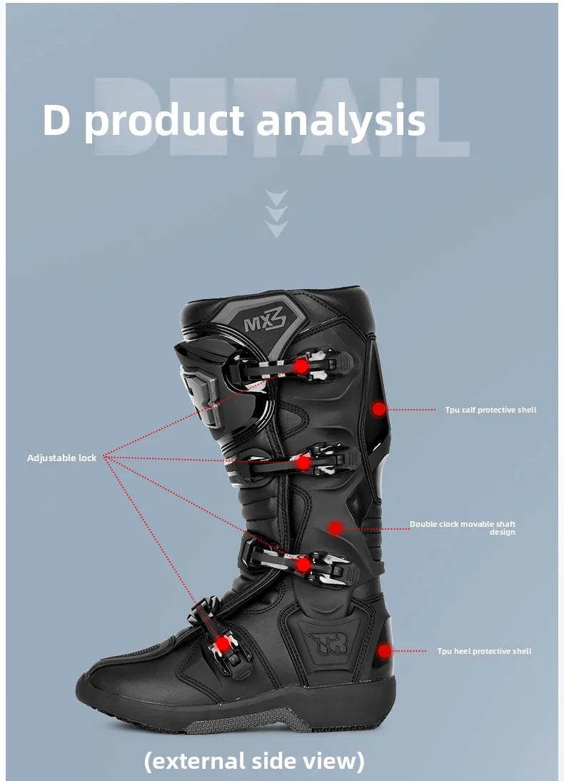 TR tiger MX3 Motorcycle Off-Road Boots Anti-fall Lindau ADV Rally Activity shaft Riding boots High Top Adult