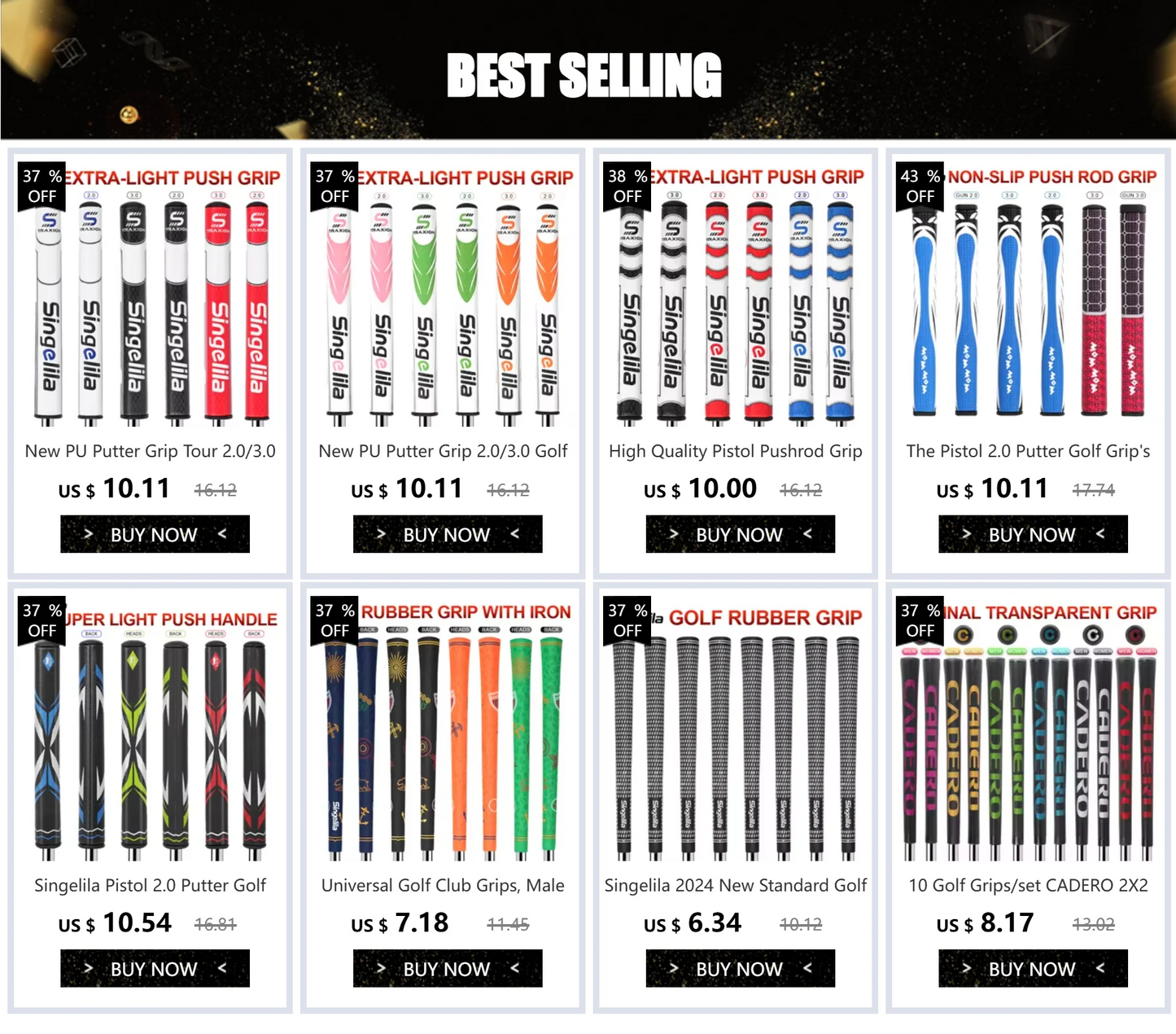 10 Golf Grips/set CADERO 2X2 AIR NER Crystal Standard Golf Club Grips 6-color Blend Available for Shock Absorption and Non-slip