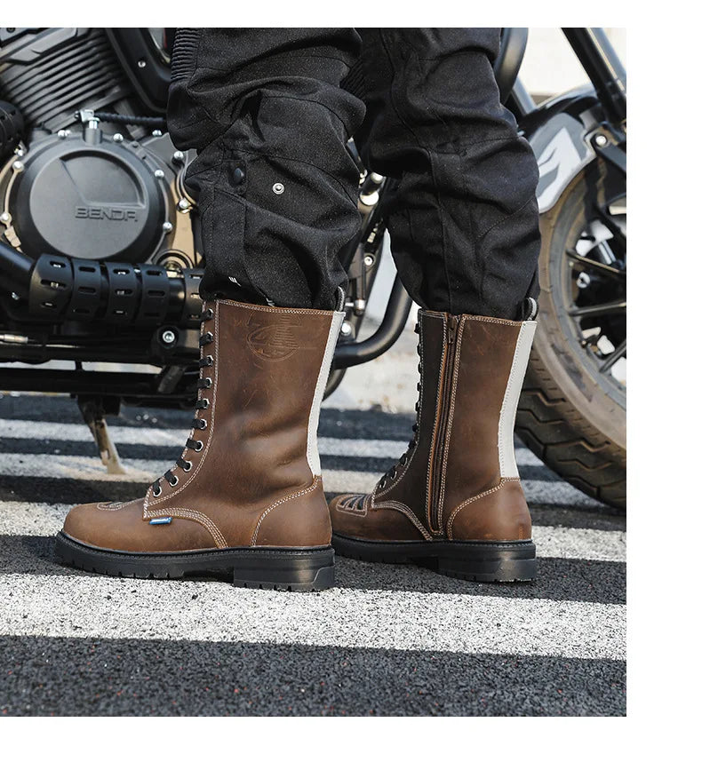 Motorcycle Riding Boots High Top Motorcycle Boots Breathable Anti Fall Knight Equipment Road Racing Boots Motocross Shoes 35-46