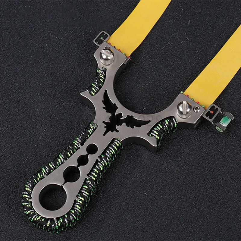 Red Laser Shooting Stainless Steel Slingshot With Flat Rubber Band Catapult Outdoor Sports Hunting Slingshot Accessories