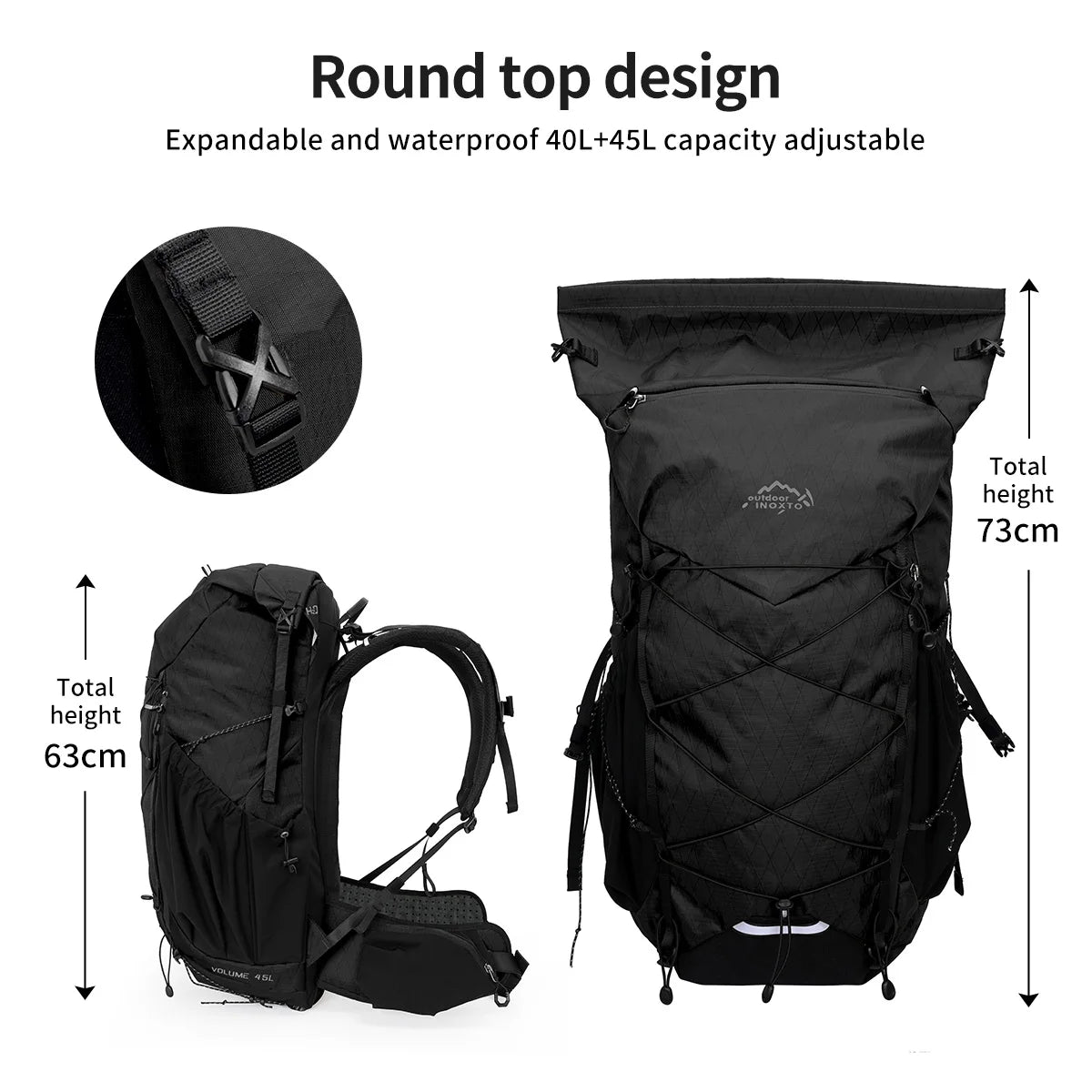40L hiking bag outdoor backpacking hiking backpack outdoor hiking bag waterproof and breathable shoulder-lined backpack