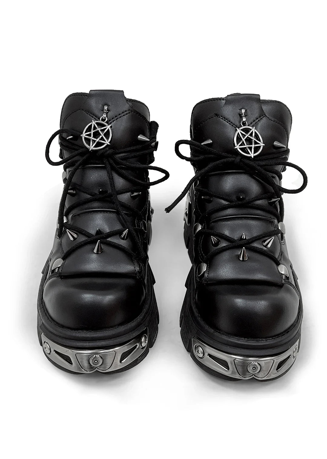 Fashion Men's Genuine Leather Motorcycle Boots,Retro Goth Punk Metal rivet Rock Skull Ankle Boots,Women Platform Work Shoes 48