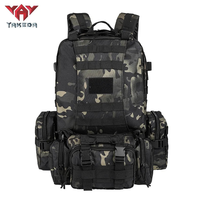 YAKEDA Tactical Backpack Outdoor Mountaineering Tactical Bag Sports Men and Women Large Capacity Wear-resistant Picnic Camping