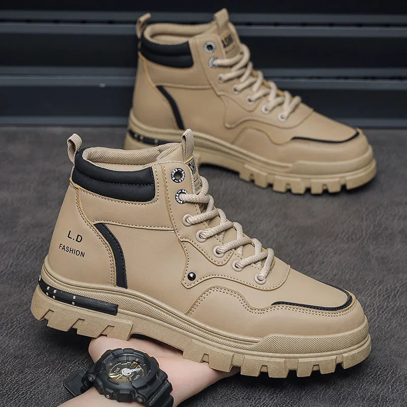 2025 Men's Casual Shoes Non-slip Wear-resistant High-top Sneakers Outdoor Comfortable Platform Hiking Shoes Designer Men's Shoes