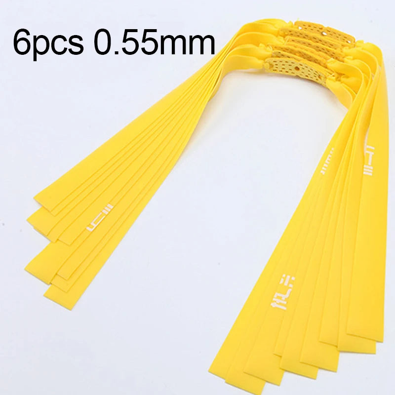 Outdoor Sports 6pcs 0.55-1.2 mm Rubber Band Powerful Hunting Accessories Flat Elastic Band For Slingshot Catapult Rubber Bands