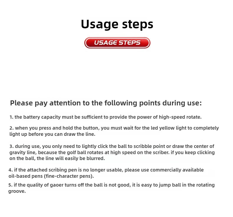 PGM Golf Electric Scriber Golf Ball Liner Alignment Tool Golf Ball Liner Ball Spot Marker Tool Line Painter Accessories