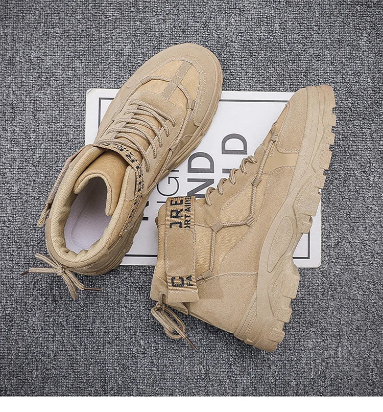 2025 Men Boots Tactical Military Combat Boots Men Ankle Boots  Outdoor Hiking Shoes Light Non-slip Men Desert Botas Working Shoe