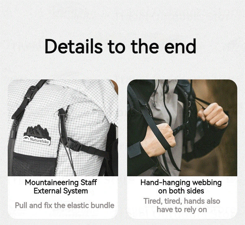Naturehike Outdoor Backpack 30+5L Waterproof Super Light Hiking Camping Climbing Bag Ultralight Sports Shoulder Bag Breathable