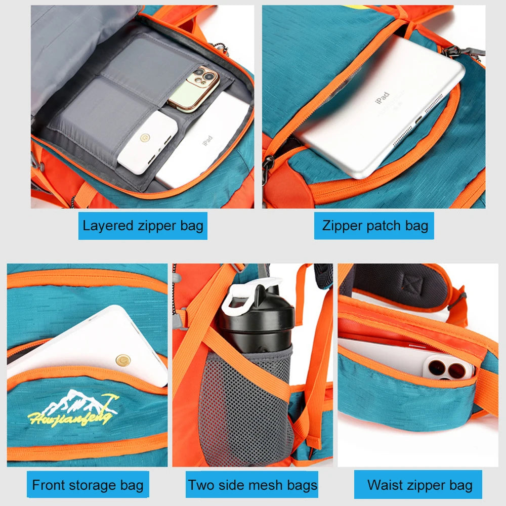 1PCS 40L Hiking Backpack, Water Resistant Lightweight Outdoor Sport Daypack Travel Bag for Camping Climbing Skiing Cycling