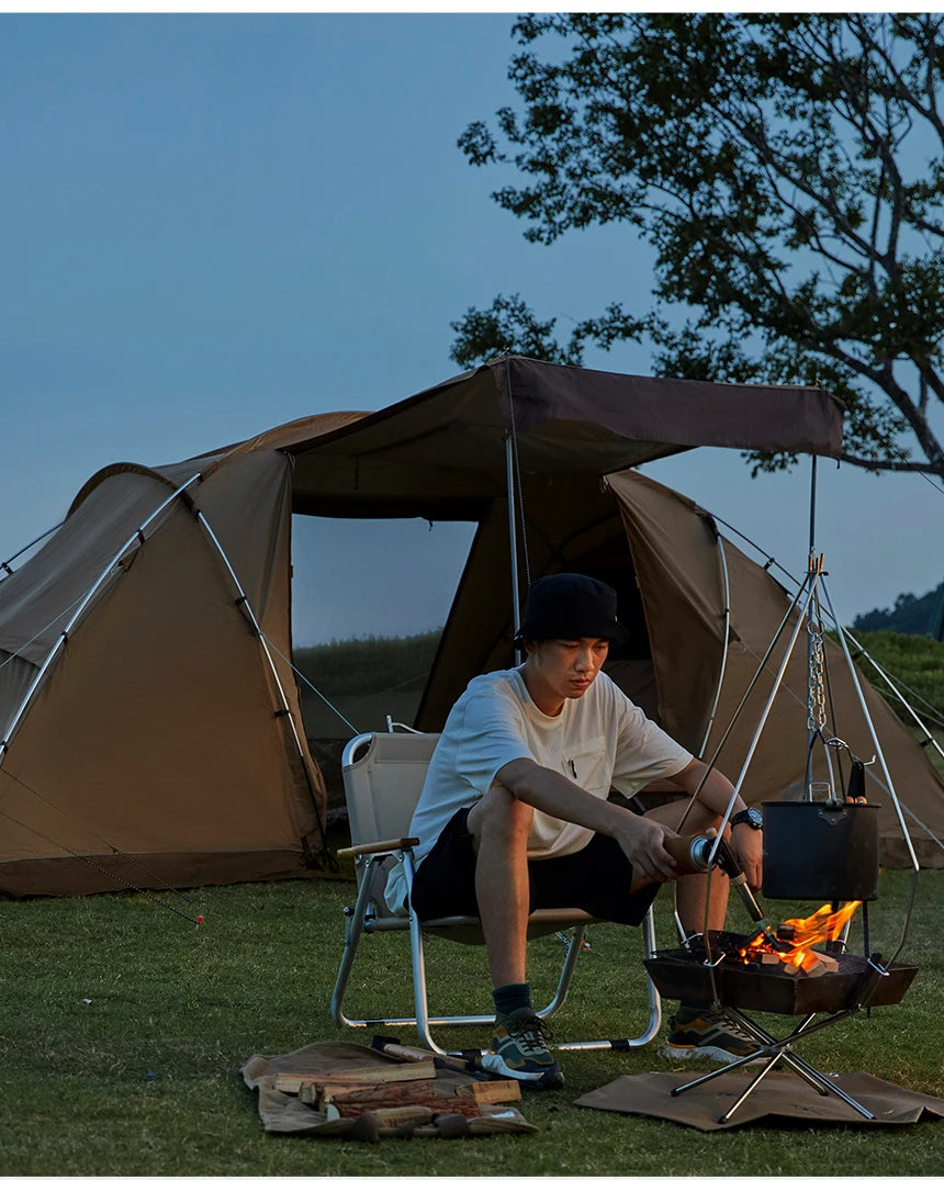 MOBI GARDEN Camping Tunnel Tent Outdoor Living Tent Windproof Rainproof Portable