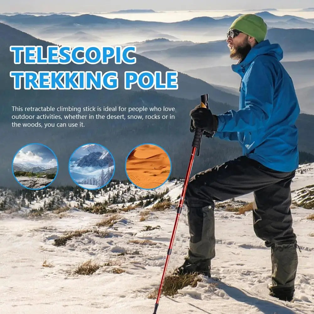 Hiking Sticks Walking Poles Ergonomic Comfort Handle Multifunction Tool Walking Sticks For Running Climbing Mountaineering Ski