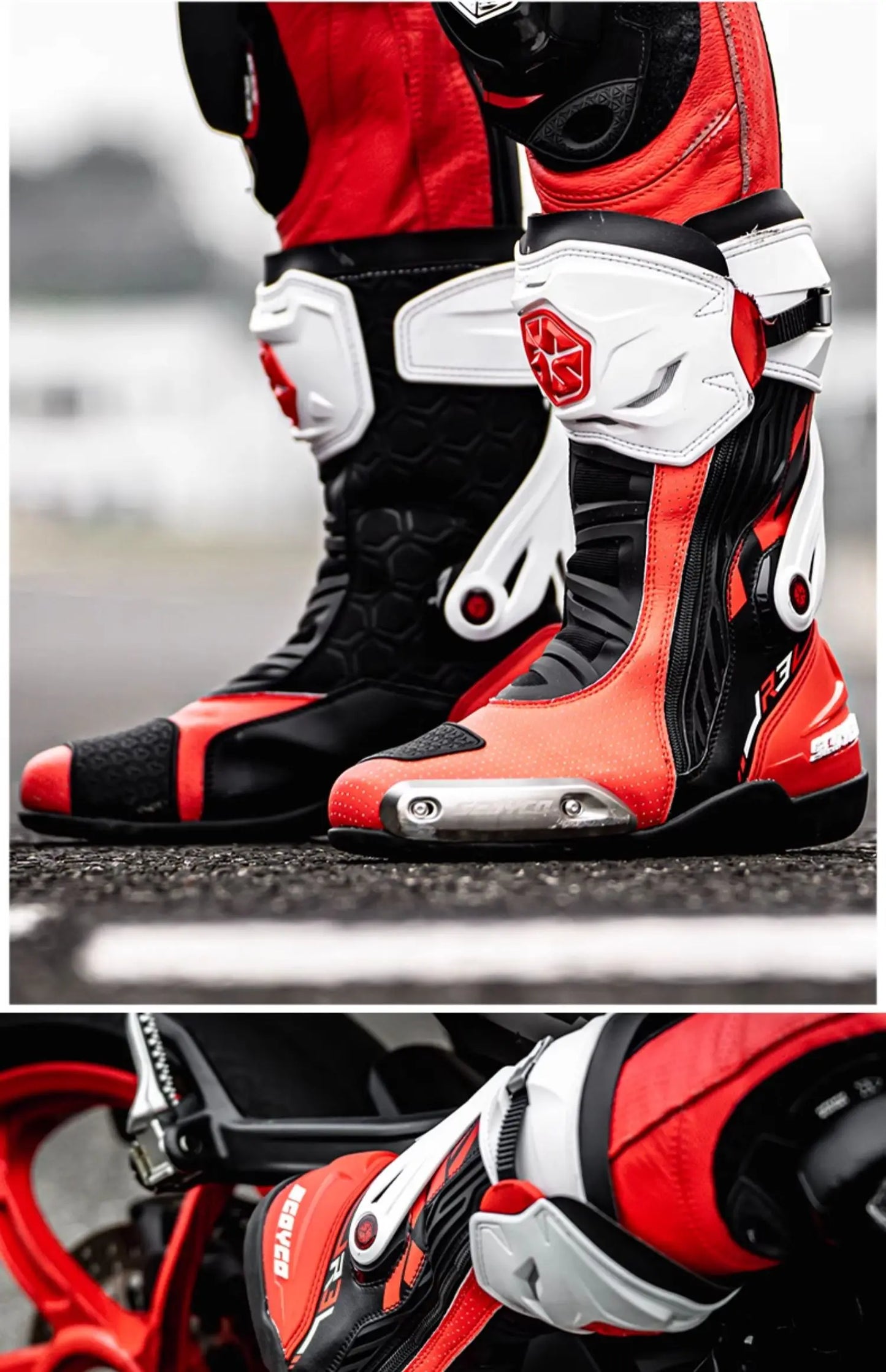 SCOYCO Knee-High Motorcycle Boots For Men Women Off-Road Highway Riding Durable Anti-Slip Sole Ankle Support All-Terrain Grip