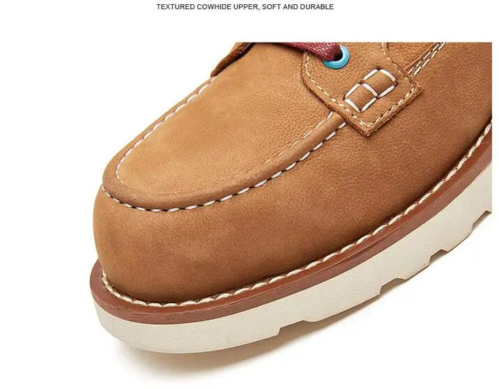 A066 Size 39-44 New Casual Men Fashion Reto Tooling Boots Lace Up Leisure Vintage Shoes Crazy Brown Man Footwear 2025 Man Shoes