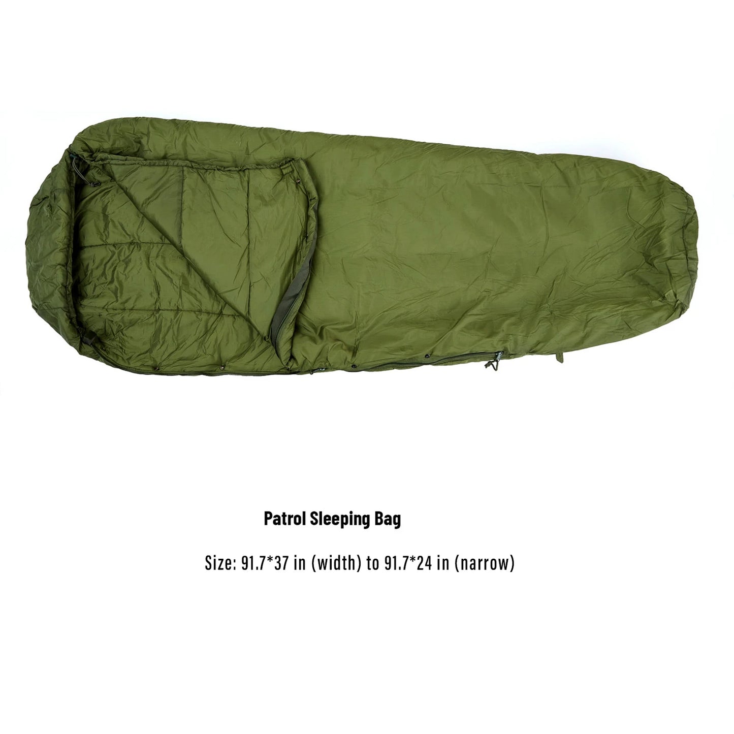 Akmax 4-Piece Military Modular Sleeping Bag System -40℃ Extreme Cold Waterproof Bivy Cover 4 Season Camping Survival Gear