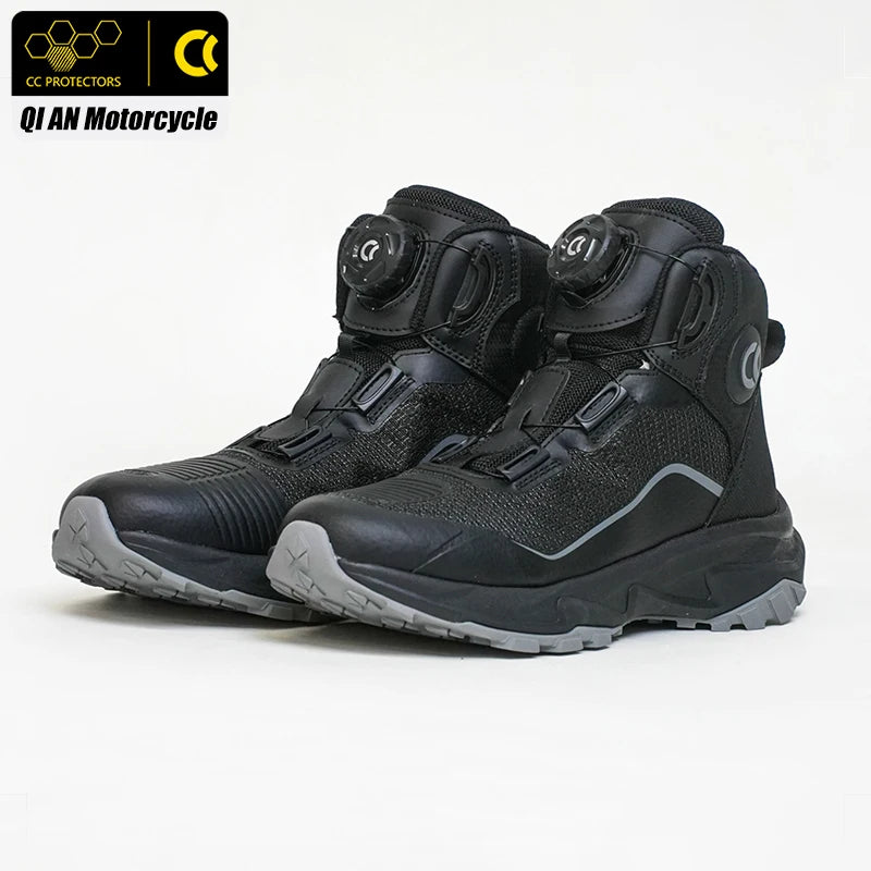 CC Motorcycle Riding Boots Men Leather Motorbike Shoes Breathable Anti-slip Anti-fall XRD Ankle Protection Motocross Short Boots