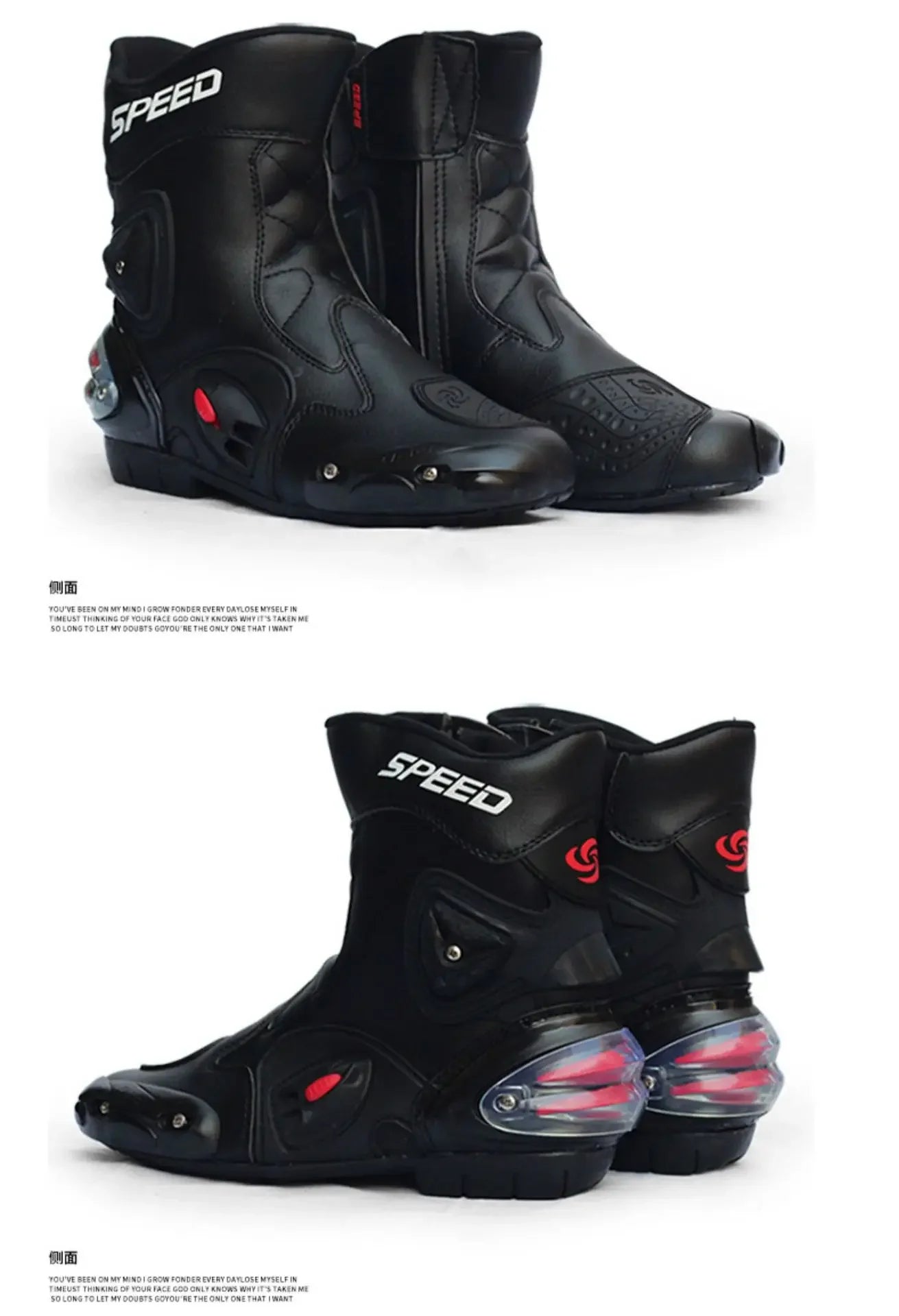 Motorcycle Boots Feet Protection High-Speed Pro-Biker Microfiber Men's Boats Moto Motorbike Race Boot Breathable Anti-fall Shoes