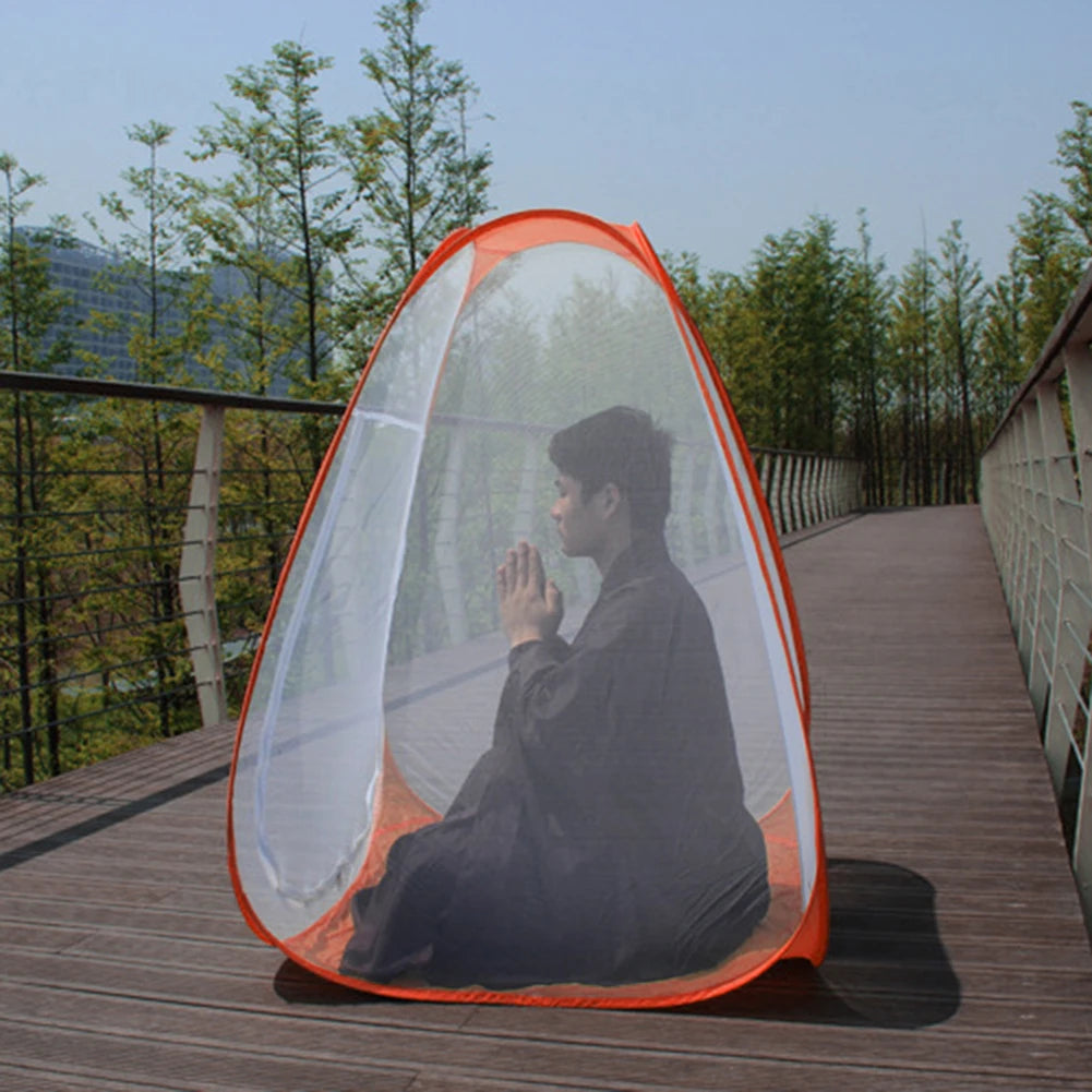 Buddhist Meditation Tent Single Mosquito Net Temples Sit-in Free-standing Yoga-meditation Shelter Cabana Quick Fold Camping Tent