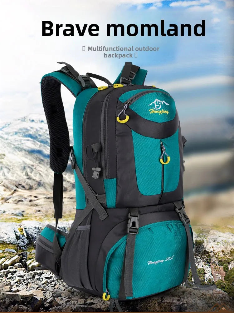 60L Large Capacity Hiking Backpack Men Outdoor Mountain Backbag Male Sport Back Pack Leisure Teens Travel Package Black