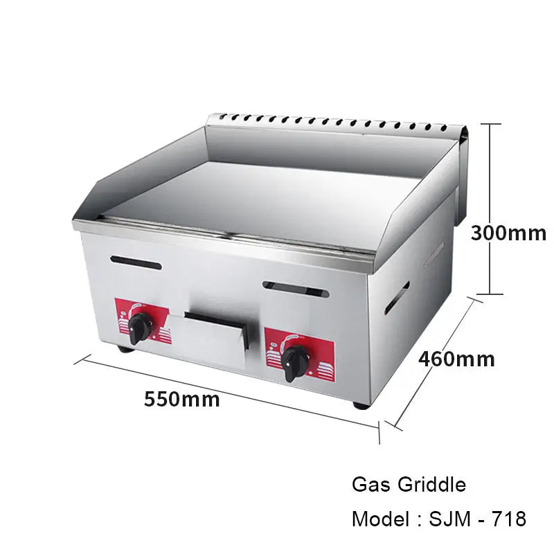 Fast Food Restaurant Kitchen Stainless Steel Counter Top Griddle Grill Commercial Gas BBQ Grill Griddle lpg Gas Griddle