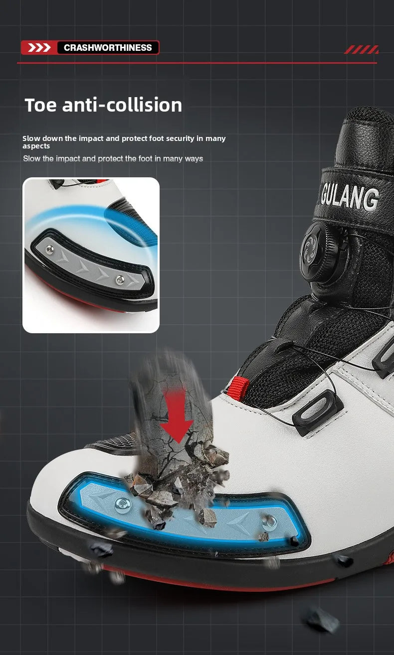 Motorcycle Boots Man Leather Motos Riders Protective Motocross Boots Waterproof Non-slip Motocross Mountain Racing Shoes