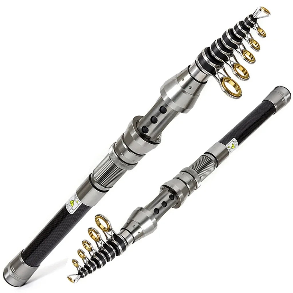 Telescopic Spinning Rod Metal Reel Seat Durable Strong Short Fishing Rod 1.5m 1.8m 2.1m 2.4m Carbon Travel Carp Fishing Pole